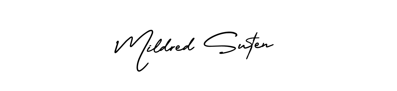 How to make Mildred Suten signature? AmerikaSignatureDemo-Regular is a professional autograph style. Create handwritten signature for Mildred Suten name. Mildred Suten signature style 3 images and pictures png