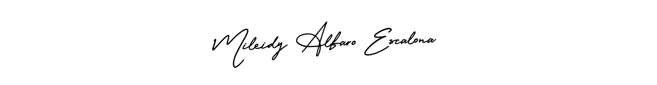 How to make Mileidy Alfaro Escalona name signature. Use AmerikaSignatureDemo-Regular style for creating short signs online. This is the latest handwritten sign. Mileidy Alfaro Escalona signature style 3 images and pictures png