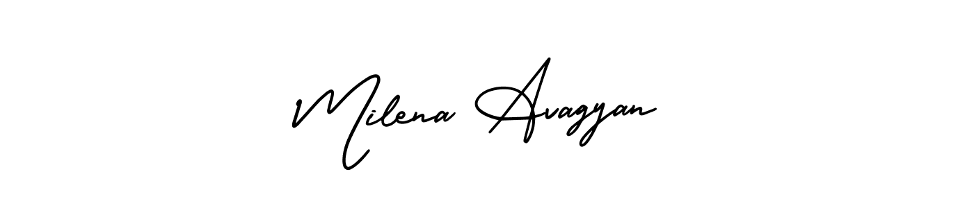 Milena Avagyan stylish signature style. Best Handwritten Sign (AmerikaSignatureDemo-Regular) for my name. Handwritten Signature Collection Ideas for my name Milena Avagyan. Milena Avagyan signature style 3 images and pictures png