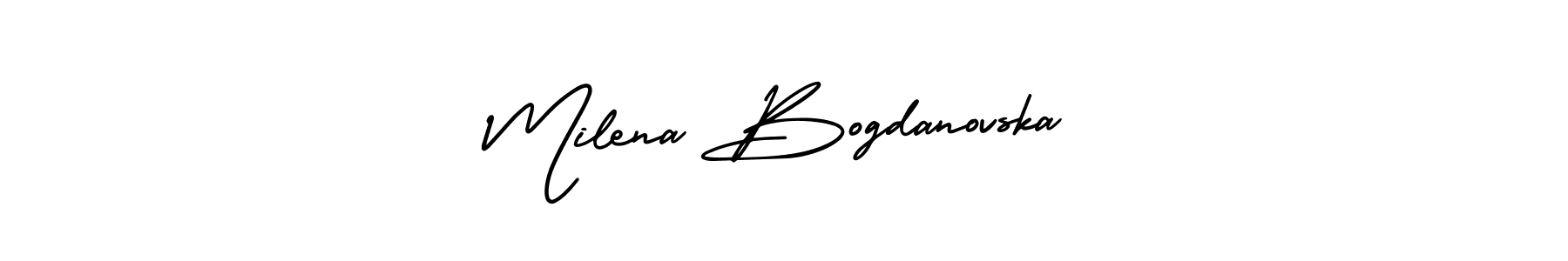 How to make Milena Bogdanovska name signature. Use AmerikaSignatureDemo-Regular style for creating short signs online. This is the latest handwritten sign. Milena Bogdanovska signature style 3 images and pictures png