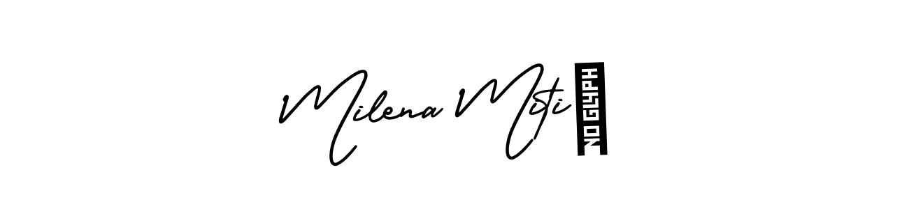 AmerikaSignatureDemo-Regular is a professional signature style that is perfect for those who want to add a touch of class to their signature. It is also a great choice for those who want to make their signature more unique. Get Milena Mitić name to fancy signature for free. Milena Mitić signature style 3 images and pictures png