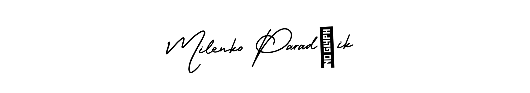 How to Draw Milenko Paradžik signature style? AmerikaSignatureDemo-Regular is a latest design signature styles for name Milenko Paradžik. Milenko Paradžik signature style 3 images and pictures png