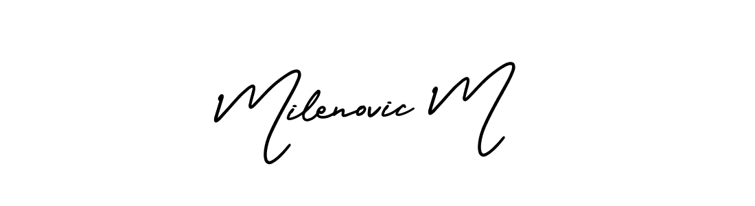 It looks lik you need a new signature style for name Milenovic M. Design unique handwritten (AmerikaSignatureDemo-Regular) signature with our free signature maker in just a few clicks. Milenovic M signature style 3 images and pictures png