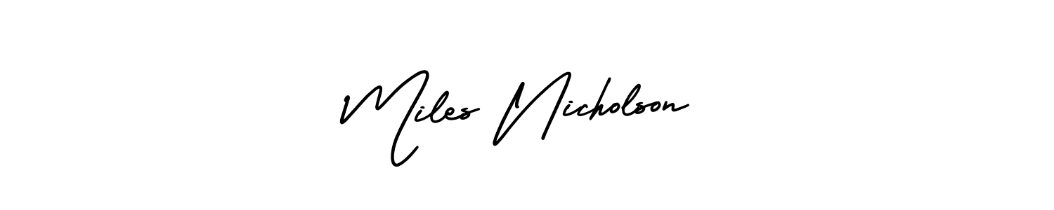 Design your own signature with our free online signature maker. With this signature software, you can create a handwritten (AmerikaSignatureDemo-Regular) signature for name Miles Nicholson. Miles Nicholson signature style 3 images and pictures png