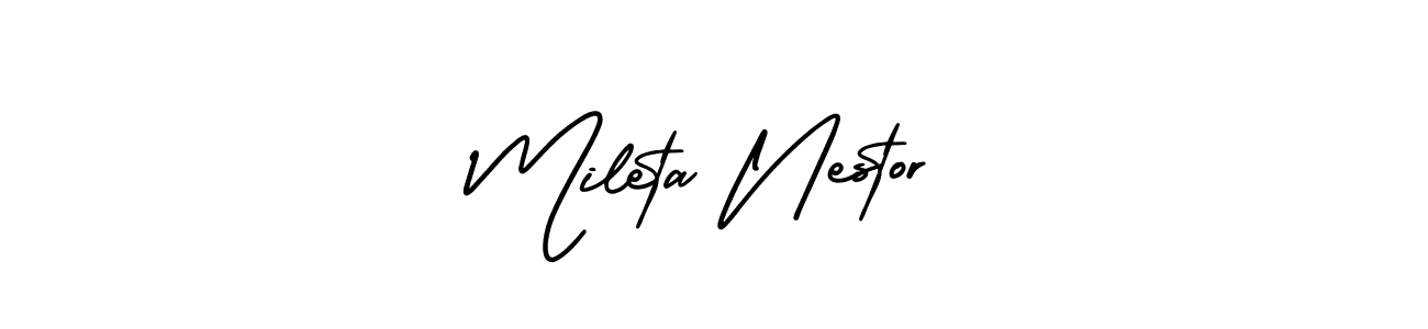 How to make Mileta Nestor name signature. Use AmerikaSignatureDemo-Regular style for creating short signs online. This is the latest handwritten sign. Mileta Nestor signature style 3 images and pictures png