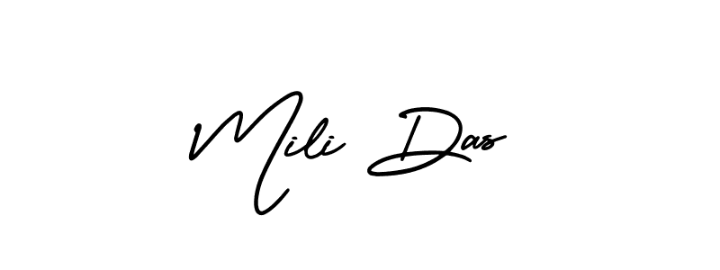 How to make Mili Das name signature. Use AmerikaSignatureDemo-Regular style for creating short signs online. This is the latest handwritten sign. Mili Das signature style 3 images and pictures png