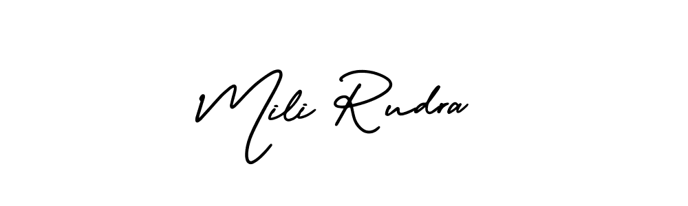 Mili Rudra stylish signature style. Best Handwritten Sign (AmerikaSignatureDemo-Regular) for my name. Handwritten Signature Collection Ideas for my name Mili Rudra. Mili Rudra signature style 3 images and pictures png