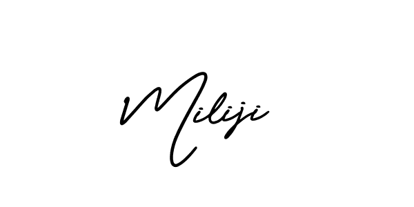 Also You can easily find your signature by using the search form. We will create Miliji name handwritten signature images for you free of cost using AmerikaSignatureDemo-Regular sign style. Miliji signature style 3 images and pictures png