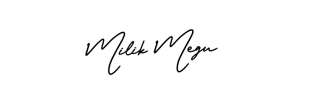 Check out images of Autograph of Milik Megu name. Actor Milik Megu Signature Style. AmerikaSignatureDemo-Regular is a professional sign style online. Milik Megu signature style 3 images and pictures png