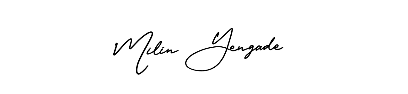 It looks lik you need a new signature style for name Milin Yengade. Design unique handwritten (AmerikaSignatureDemo-Regular) signature with our free signature maker in just a few clicks. Milin Yengade signature style 3 images and pictures png