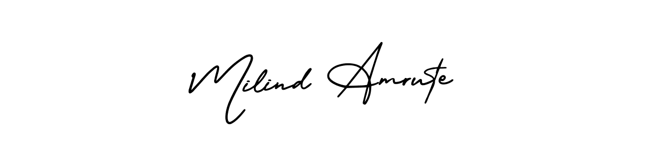 How to make Milind Amrute name signature. Use AmerikaSignatureDemo-Regular style for creating short signs online. This is the latest handwritten sign. Milind Amrute signature style 3 images and pictures png