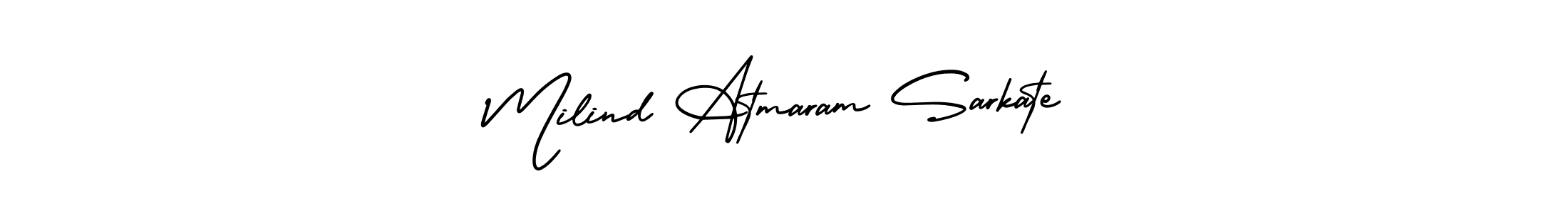 if you are searching for the best signature style for your name Milind Atmaram Sarkate. so please give up your signature search. here we have designed multiple signature styles  using AmerikaSignatureDemo-Regular. Milind Atmaram Sarkate signature style 3 images and pictures png