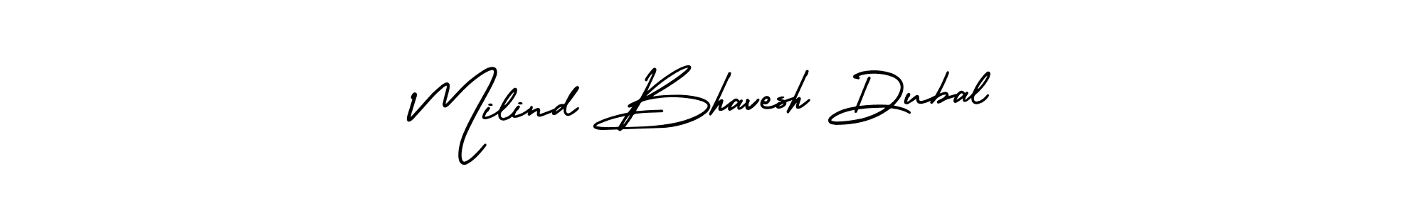 How to make Milind Bhavesh Dubal signature? AmerikaSignatureDemo-Regular is a professional autograph style. Create handwritten signature for Milind Bhavesh Dubal name. Milind Bhavesh Dubal signature style 3 images and pictures png