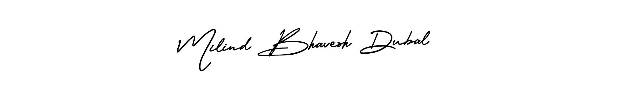 Design your own signature with our free online signature maker. With this signature software, you can create a handwritten (AmerikaSignatureDemo-Regular) signature for name Milind Bhavesh Dubal. Milind Bhavesh Dubal signature style 3 images and pictures png