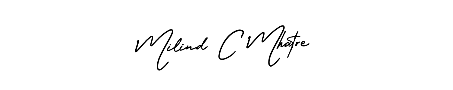 How to Draw Milind C Mhatre signature style? AmerikaSignatureDemo-Regular is a latest design signature styles for name Milind C Mhatre. Milind C Mhatre signature style 3 images and pictures png