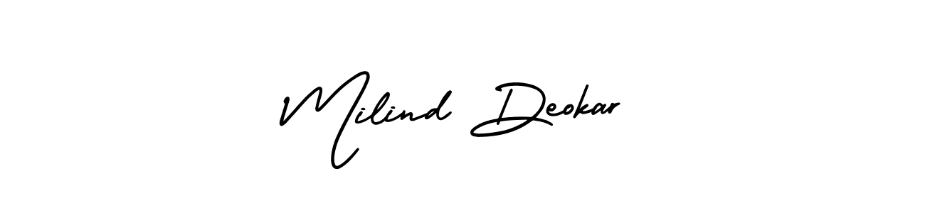 Make a beautiful signature design for name Milind Deokar. With this signature (AmerikaSignatureDemo-Regular) style, you can create a handwritten signature for free. Milind Deokar signature style 3 images and pictures png