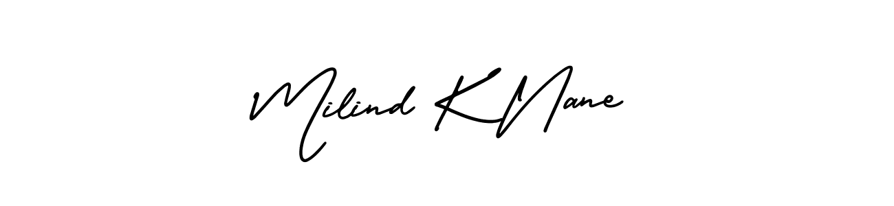 It looks lik you need a new signature style for name Milind K Nane. Design unique handwritten (AmerikaSignatureDemo-Regular) signature with our free signature maker in just a few clicks. Milind K Nane signature style 3 images and pictures png