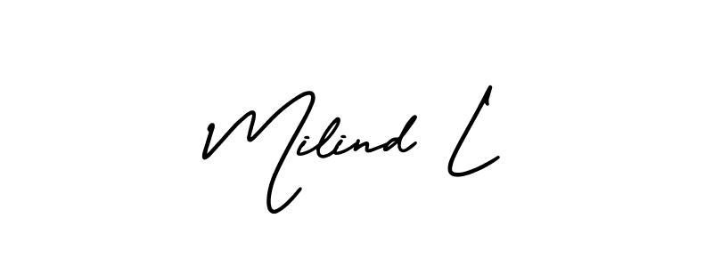 Make a beautiful signature design for name Milind L. Use this online signature maker to create a handwritten signature for free. Milind L signature style 3 images and pictures png