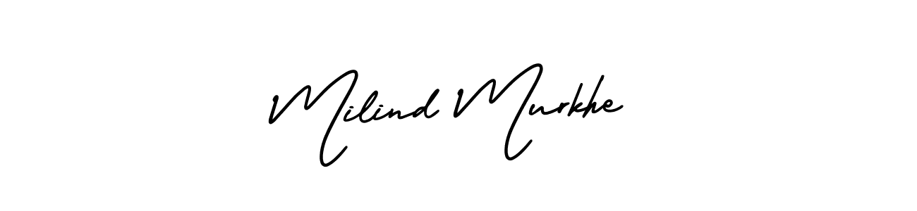 if you are searching for the best signature style for your name Milind Murkhe. so please give up your signature search. here we have designed multiple signature styles  using AmerikaSignatureDemo-Regular. Milind Murkhe signature style 3 images and pictures png