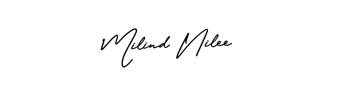 Make a beautiful signature design for name Milind Nilee. With this signature (AmerikaSignatureDemo-Regular) style, you can create a handwritten signature for free. Milind Nilee signature style 3 images and pictures png