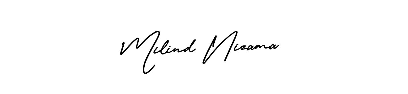 Check out images of Autograph of Milind Nizama name. Actor Milind Nizama Signature Style. AmerikaSignatureDemo-Regular is a professional sign style online. Milind Nizama signature style 3 images and pictures png