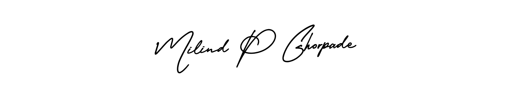 Design your own signature with our free online signature maker. With this signature software, you can create a handwritten (AmerikaSignatureDemo-Regular) signature for name Milind P Ghorpade. Milind P Ghorpade signature style 3 images and pictures png