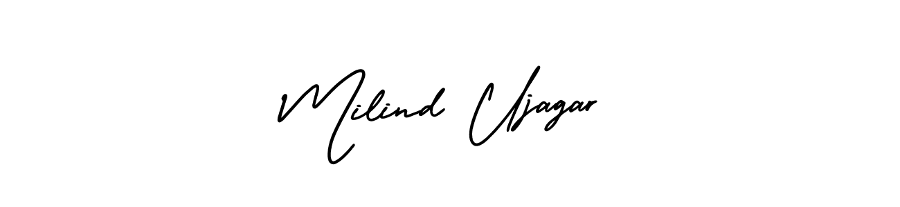 Best and Professional Signature Style for Milind Ujagar. AmerikaSignatureDemo-Regular Best Signature Style Collection. Milind Ujagar signature style 3 images and pictures png