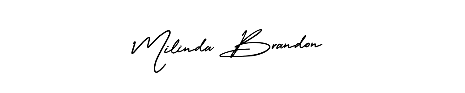 Create a beautiful signature design for name Milinda Brandon. With this signature (AmerikaSignatureDemo-Regular) fonts, you can make a handwritten signature for free. Milinda Brandon signature style 3 images and pictures png