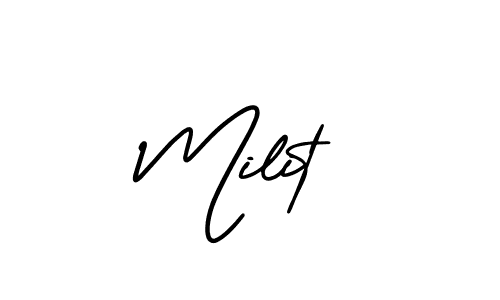 How to make Milit name signature. Use AmerikaSignatureDemo-Regular style for creating short signs online. This is the latest handwritten sign. Milit signature style 3 images and pictures png