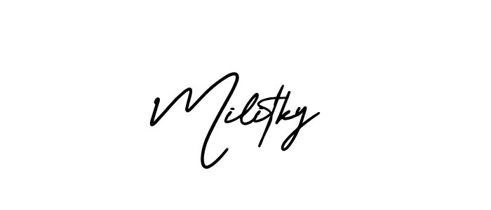 You can use this online signature creator to create a handwritten signature for the name Militky. This is the best online autograph maker. Militky signature style 3 images and pictures png