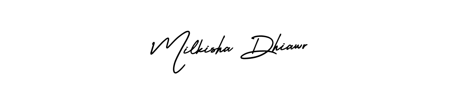 It looks lik you need a new signature style for name Milkisha Dhiawr. Design unique handwritten (AmerikaSignatureDemo-Regular) signature with our free signature maker in just a few clicks. Milkisha Dhiawr signature style 3 images and pictures png