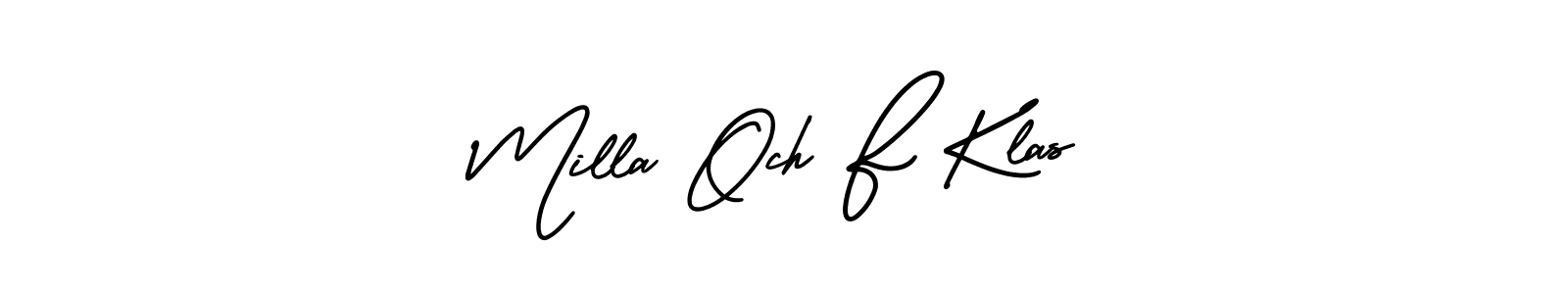 Also You can easily find your signature by using the search form. We will create Milla Och F Klas name handwritten signature images for you free of cost using AmerikaSignatureDemo-Regular sign style. Milla Och F Klas signature style 3 images and pictures png