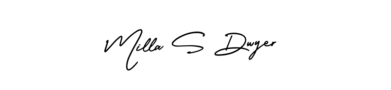 Similarly AmerikaSignatureDemo-Regular is the best handwritten signature design. Signature creator online .You can use it as an online autograph creator for name Milla S Dwyer. Milla S Dwyer signature style 3 images and pictures png