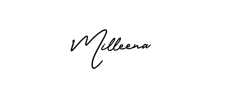 Design your own signature with our free online signature maker. With this signature software, you can create a handwritten (AmerikaSignatureDemo-Regular) signature for name Milleena. Milleena signature style 3 images and pictures png