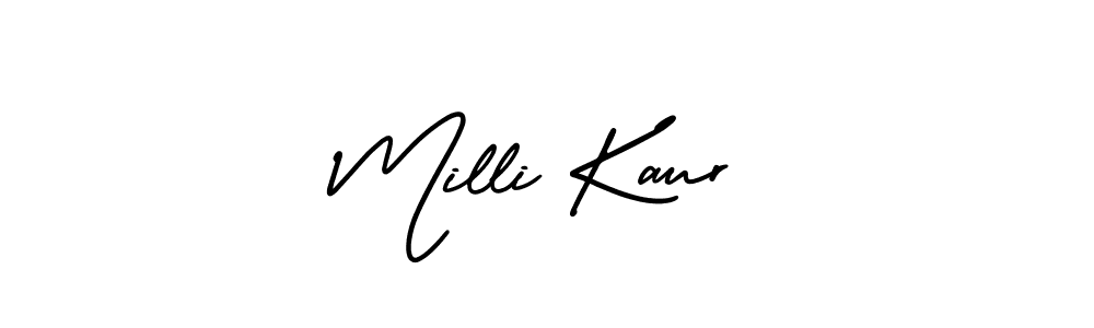 How to make Milli Kaur name signature. Use AmerikaSignatureDemo-Regular style for creating short signs online. This is the latest handwritten sign. Milli Kaur signature style 3 images and pictures png