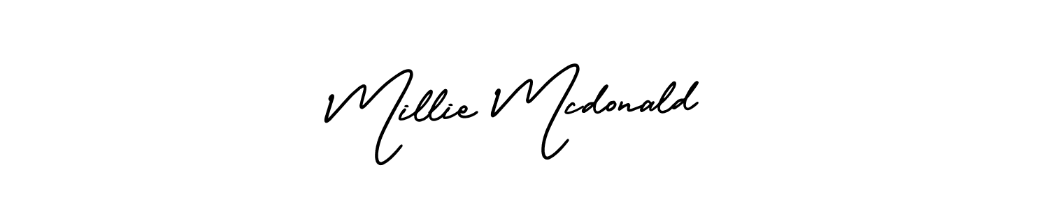 It looks lik you need a new signature style for name Millie Mcdonald. Design unique handwritten (AmerikaSignatureDemo-Regular) signature with our free signature maker in just a few clicks. Millie Mcdonald signature style 3 images and pictures png