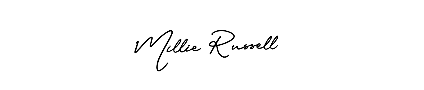AmerikaSignatureDemo-Regular is a professional signature style that is perfect for those who want to add a touch of class to their signature. It is also a great choice for those who want to make their signature more unique. Get Millie Russell name to fancy signature for free. Millie Russell signature style 3 images and pictures png