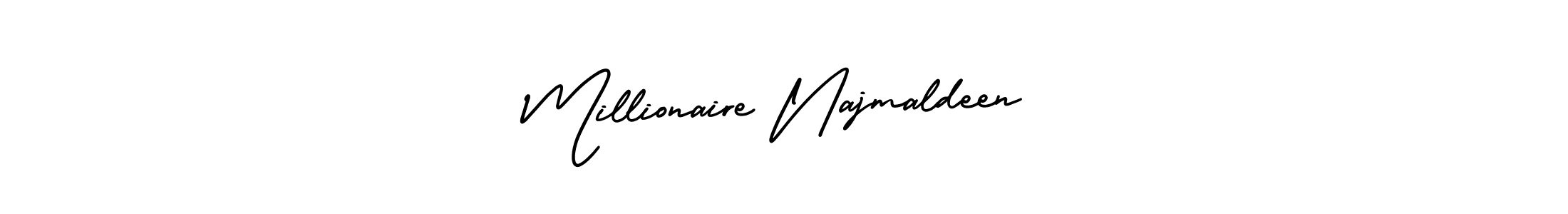 This is the best signature style for the Millionaire Najmaldeen name. Also you like these signature font (AmerikaSignatureDemo-Regular). Mix name signature. Millionaire Najmaldeen signature style 3 images and pictures png