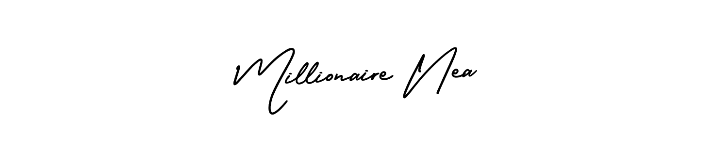 This is the best signature style for the Millionaire Nea name. Also you like these signature font (AmerikaSignatureDemo-Regular). Mix name signature. Millionaire Nea signature style 3 images and pictures png