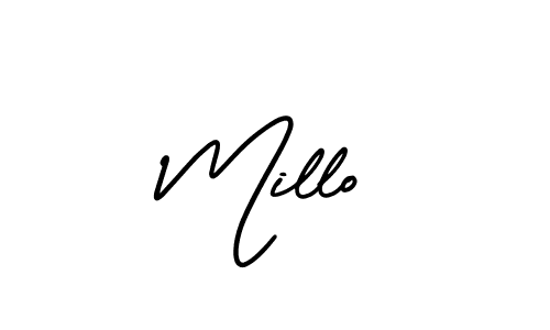 AmerikaSignatureDemo-Regular is a professional signature style that is perfect for those who want to add a touch of class to their signature. It is also a great choice for those who want to make their signature more unique. Get Millo name to fancy signature for free. Millo signature style 3 images and pictures png