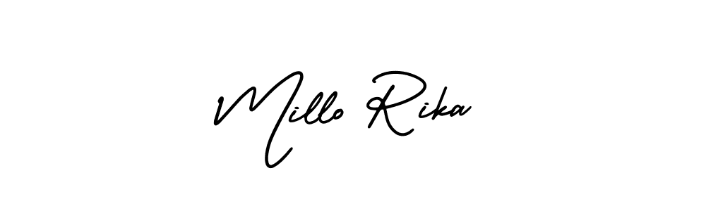 Use a signature maker to create a handwritten signature online. With this signature software, you can design (AmerikaSignatureDemo-Regular) your own signature for name Millo Rika. Millo Rika signature style 3 images and pictures png