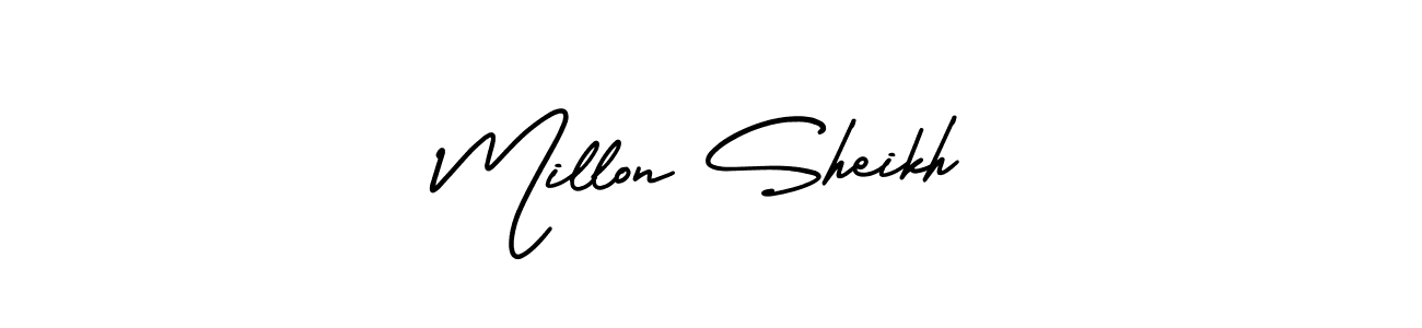 Millon Sheikh stylish signature style. Best Handwritten Sign (AmerikaSignatureDemo-Regular) for my name. Handwritten Signature Collection Ideas for my name Millon Sheikh. Millon Sheikh signature style 3 images and pictures png