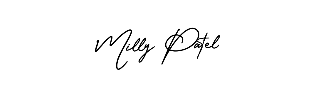 Similarly AmerikaSignatureDemo-Regular is the best handwritten signature design. Signature creator online .You can use it as an online autograph creator for name Milly Patel. Milly Patel signature style 3 images and pictures png