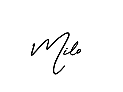 Make a beautiful signature design for name Milo. With this signature (AmerikaSignatureDemo-Regular) style, you can create a handwritten signature for free. Milo signature style 3 images and pictures png