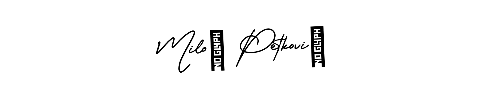Design your own signature with our free online signature maker. With this signature software, you can create a handwritten (AmerikaSignatureDemo-Regular) signature for name Miloš Petković. Miloš Petković signature style 3 images and pictures png