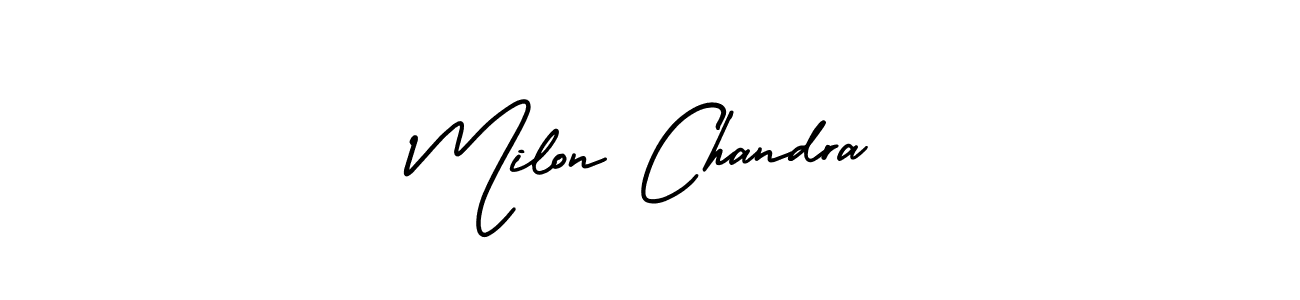 This is the best signature style for the Milon Chandra name. Also you like these signature font (AmerikaSignatureDemo-Regular). Mix name signature. Milon Chandra signature style 3 images and pictures png