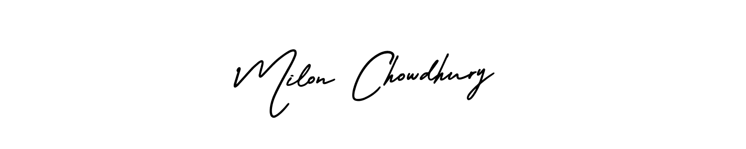 How to Draw Milon Chowdhury signature style? AmerikaSignatureDemo-Regular is a latest design signature styles for name Milon Chowdhury. Milon Chowdhury signature style 3 images and pictures png