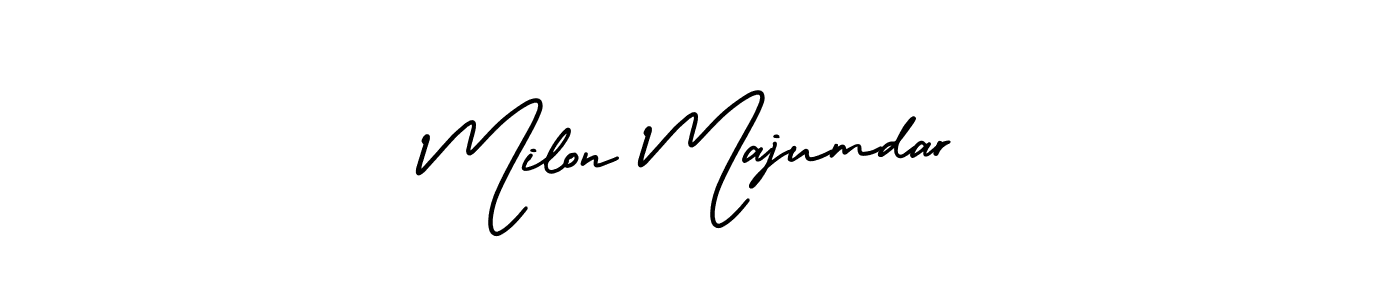 How to Draw Milon Majumdar signature style? AmerikaSignatureDemo-Regular is a latest design signature styles for name Milon Majumdar. Milon Majumdar signature style 3 images and pictures png