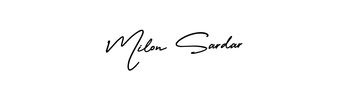 Create a beautiful signature design for name Milon Sardar. With this signature (AmerikaSignatureDemo-Regular) fonts, you can make a handwritten signature for free. Milon Sardar signature style 3 images and pictures png