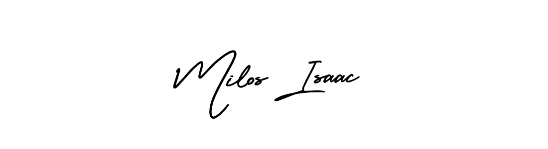 Design your own signature with our free online signature maker. With this signature software, you can create a handwritten (AmerikaSignatureDemo-Regular) signature for name Milos Isaac. Milos Isaac signature style 3 images and pictures png
